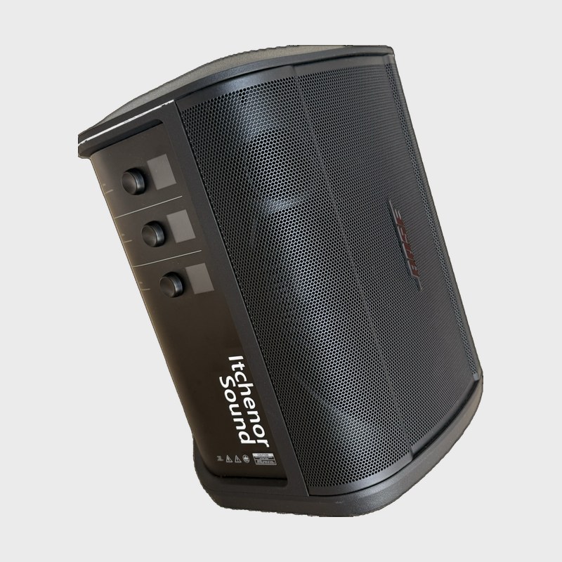 Bose S1 Pro+ portable PA speaker for hire – side view 1 | Itchenor Sound