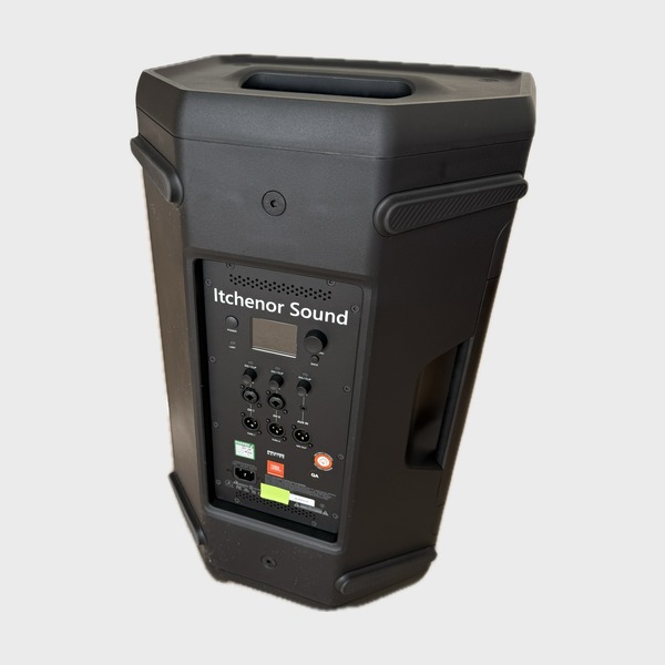 JBL PRX912 active PA speaker for hire – back panel view | Itchenor Sound